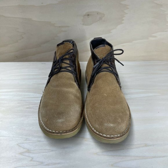 Aldo Mens Brown Suede Leather Mid Ankle Chukka Boots Lace Up Size EUR 43 US 10 main image 7